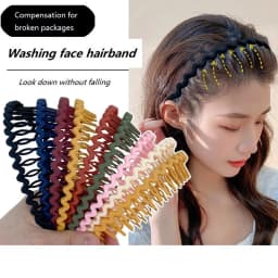 Solid Color Wave Headband for Girl Women Summer Face Wash Sports Hair Band Headbands Non-slip Hair Bands for Women Accessories