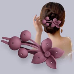 Fashion Matte Flower Hairpins Vintage Rhinestone Non-slip Hair Clip Claw Clamps Women Girls Hair Accessories Party Headwear Gift