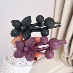 Fashion Matte Flower Hairpins Vintage Rhinestone Non-slip Hair Clip Claw Clamps Women Girls Hair Accessories Party Headwear Gift