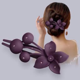 Fashion Matte Flower Hairpins Vintage Rhinestone Non-slip Hair Clip Claw Clamps Women Girls Hair Accessories Party Headwear Gift