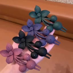 Fashion Matte Flower Hairpins Vintage Rhinestone Non-slip Hair Clip Claw Clamps Women Girls Hair Accessories Party Headwear Gift