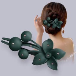 Fashion Matte Flower Hairpins Vintage Rhinestone Non-slip Hair Clip Claw Clamps Women Girls Hair Accessories Party Headwear Gift