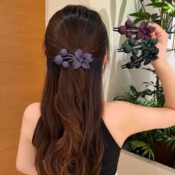 Fashion Matte Flower Hairpins Vintage Rhinestone Non-slip Hair Clip Claw Clamps Women Girls Hair Accessories Party Headwear Gift