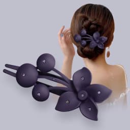 Fashion Matte Flower Hairpins Vintage Rhinestone Non-slip Hair Clip Claw Clamps Women Girls Hair Accessories Party Headwear Gift