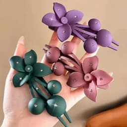 Fashion Matte Flower Hairpins Vintage Rhinestone Non-slip Hair Clip Claw Clamps Women Girls Hair Accessories Party Headwear Gift