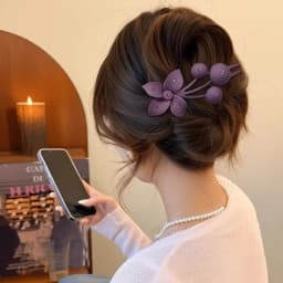 Fashion Matte Flower Hairpins Vintage Rhinestone Non-slip Hair Clip Claw Clamps Women Girls Hair Accessories Party Headwear Gift