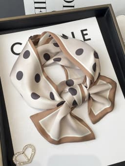 Simple And Elegant Polka Dot Satin Scarf For Women's Neck And Hair Accessory Bandana,Hair Band,Head Band