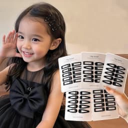 10pcs/set Girls Mini Black Alloy Bobby Pins Water Drop Rectangle Hairpins Children Baby Non-slip No Damage Hair Clips Headwear