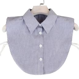 Linbaiway Fashion Shirt Fake Collar for Women Striped Detachable Collar Lapel Shirt Vintage False Collar Mujer Gift Accessories