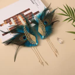 Angel Wings Feather Two tone Feather Tassel Pair Clip Devil Wings Hairpin Edge Clip Female