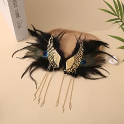 Angel Wings Feather Two tone Feather Tassel Pair Clip Devil Wings Hairpin Edge Clip Female