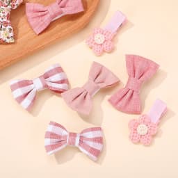 RAINBOW BOWS 10Pcs/set Handmade Fabric Printed Barrette Boutique Mini Bangs Bow Hair Clip Ins Daisy Hairgripes Spring Style
