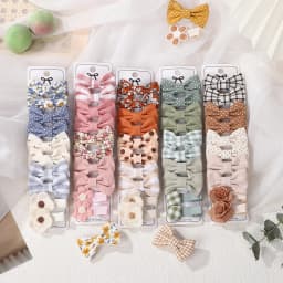 RAINBOW BOWS 10Pcs/set Handmade Fabric Printed Barrette Boutique Mini Bangs Bow Hair Clip Ins Daisy Hairgripes Spring Style