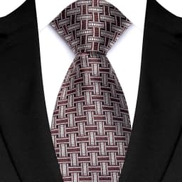 Luxury 8CM Mens Necktie Brown Blue Color Dot Stripes Solid Tie For Man Groom Jacquard Woven Neck Tie For Business Wedding Party