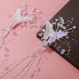 Fairy Tassel Hair Clip For Women Mermaid Pearl Butterfly Side Hairpin Exquisite Elegant Wedding Party Travel Hair Accessories