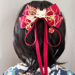 Exquisite Japanese Fox Bow Tassels Ribbon Hair Clip Headwear Girl Cartoon Hairpin Hanfu Cosplay Clothing Accessories