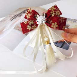 Exquisite Japanese Fox Bow Tassels Ribbon Hair Clip Headwear Girl Cartoon Hairpin Hanfu Cosplay Clothing Accessories