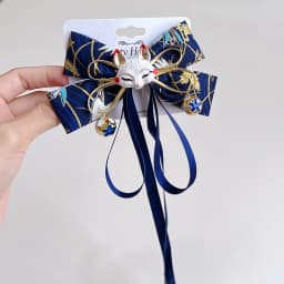 Exquisite Japanese Fox Bow Tassels Ribbon Hair Clip Headwear Girl Cartoon Hairpin Hanfu Cosplay Clothing Accessories