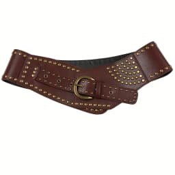 1Pcs Women's Wide Waist Waistband Chic PU Leather Belt with Retro Rivet Belt - Perfect for Casual Wear Weddings Parties & More