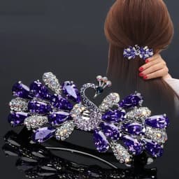Korean version of minimalist peacock women's hair clips accessories Metal spring clip hairpin for girls large straight pins