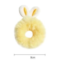 4Pcs Cute Plush Rabbit Ears Scrunchies Hair Ties Fluffy Ponytail Holder Hair Elastics Scrunchy Spiral Hair Ring Hair Accessory