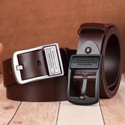 New Leather Cowhide Men's Belt Fashion Metal Alloy Pin Buckle Adult Luxury Brand Jeans Business Casual Waist Male Strap Brand