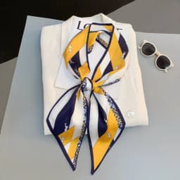 Cute Bunny Print Hair Ribbon Bevel Scarf Women Neck Tie Bag Scarfs Satin Silk Skinny Headscarves Ladies Foulard Floral Bands
