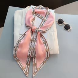 Cute Bunny Print Hair Ribbon Bevel Scarf Women Neck Tie Bag Scarfs Satin Silk Skinny Headscarves Ladies Foulard Floral Bands