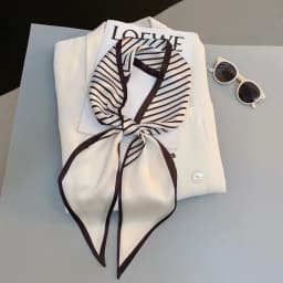 Cute Bunny Print Hair Ribbon Bevel Scarf Women Neck Tie Bag Scarfs Satin Silk Skinny Headscarves Ladies Foulard Floral Bands