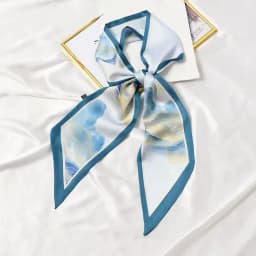 Cute Bunny Print Hair Ribbon Bevel Scarf Women Neck Tie Bag Scarfs Satin Silk Skinny Headscarves Ladies Foulard Floral Bands
