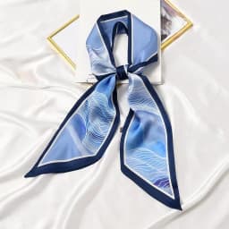 Cute Bunny Print Hair Ribbon Bevel Scarf Women Neck Tie Bag Scarfs Satin Silk Skinny Headscarves Ladies Foulard Floral Bands