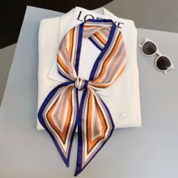 Cute Bunny Print Hair Ribbon Bevel Scarf Women Neck Tie Bag Scarfs Satin Silk Skinny Headscarves Ladies Foulard Floral Bands