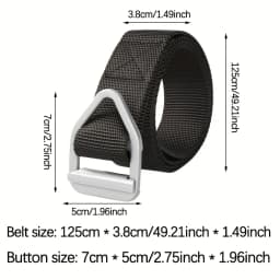 1pcs Alloy Triangular Buckle Canvas Belt,Outdoor Men's Sports Casual Belt, Casual Sturdy and Durable,breathable and Lightweight