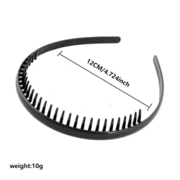 2 PCS Non Slip Fashion Effortless Plastic Headbands with Teeth Comb Skinny Hair Bands for Women Men Teen Girls Sports Headbands