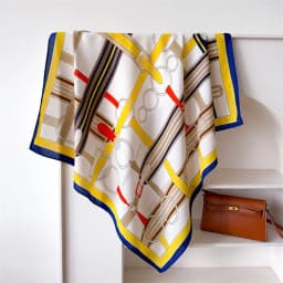 90*90 2024 New Fashion Light Luxury Silk Scarf Women Twill Simple Square Scarves Ladies Sunscreen Shawl Headscarf All Seasons