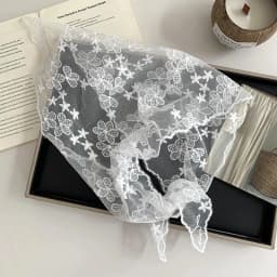 Korean Sweet Cute Handmade Crochet Hollow Triangle Headband Towel Women Spring and Summer Travel Literary Photo Hair Scarf
