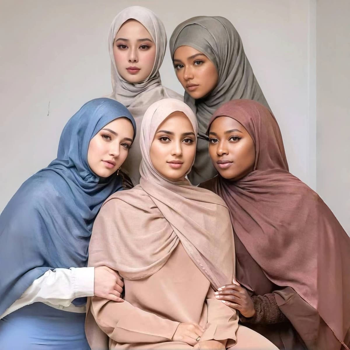 32Colors Modal Polyester Hijab Scarf Two Line Stitching Muslim Long Scarves Light Weight Soft Turban Shawl Solid Scarves