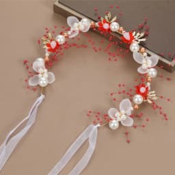 Cute Elegant Flower Wreath Headband Imitated Pearl Bohemian Flower Crown Head Wreath Girls Adult Hair accessories