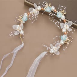 Cute Elegant Flower Wreath Headband Imitated Pearl Bohemian Flower Crown Head Wreath Girls Adult Hair accessories