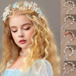 Cute Elegant Flower Wreath Headband Imitated Pearl Bohemian Flower Crown Head Wreath Girls Adult Hair accessories