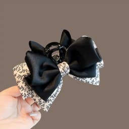 1pc Elegant floral bow clip, new retro autumn and winter style, shark clip hair clip headband at the back of the head
