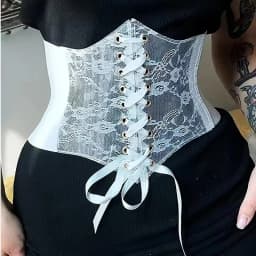 Fashionable wide version transparent lace waist waistband waist seal women's versatile dress top decorated with lace elastic wai