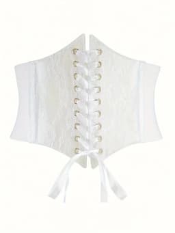 Fashionable wide version transparent lace waist waistband waist seal women's versatile dress top decorated with lace elastic wai