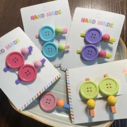 2Pcs/Set 2025 New Cute Button Hairpins For Baby Girl Candy Color Bangs Clip Hair Barrettes Children's Hair Clip Hair Accessories