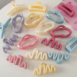 Large Waves Hair Claw Clips Crab Women Girls Cream Macaron Cross Ponytail Holder Hair Barrettes Hairpins Hair Accessories