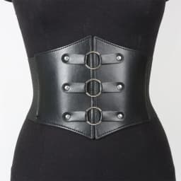 1pcs Fashionable Gothic Corset Belt Triple Buckle with Black Rivet Studs Elastic Waspie Waistband for Punk Perfect for Coats