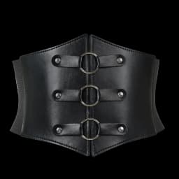 1pcs Fashionable Gothic Corset Belt Triple Buckle with Black Rivet Studs Elastic Waspie Waistband for Punk Perfect for Coats