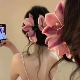 Yellow Elegant Magnolia Shark Clip Acrylic Sweet Yulan Flower Hair Claw Side Clip French Style Women Hair Accessories Summer