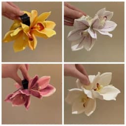 Yellow Elegant Magnolia Shark Clip Acrylic Sweet Yulan Flower Hair Claw Side Clip French Style Women Hair Accessories Summer