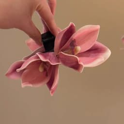 Yellow Elegant Magnolia Shark Clip Acrylic Sweet Yulan Flower Hair Claw Side Clip French Style Women Hair Accessories Summer